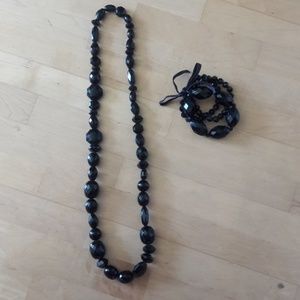 Set of Black Beaded Statement Pieces